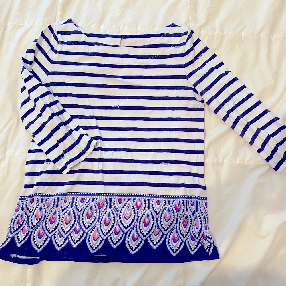 Lilly Pulitzer Size Medium Shirt with 3/5 Sleeves